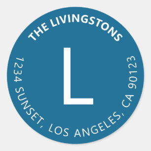 Circular Return Address or Circular Text Message Classic Round Sticker