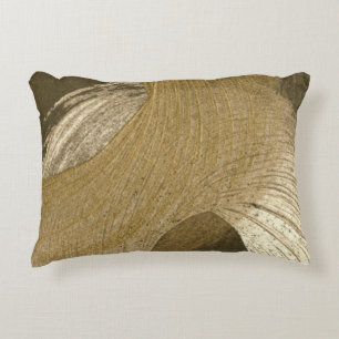Circular Sandstorm in Tan and Dark Brown Accent Pillow