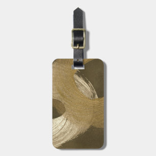 Circular Sandstorm in Tan and Dark Brown Luggage Tag