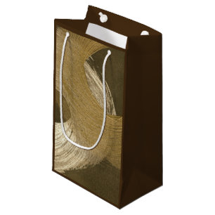 Circular Sandstorm in Tan and Dark Brown Small Gift Bag