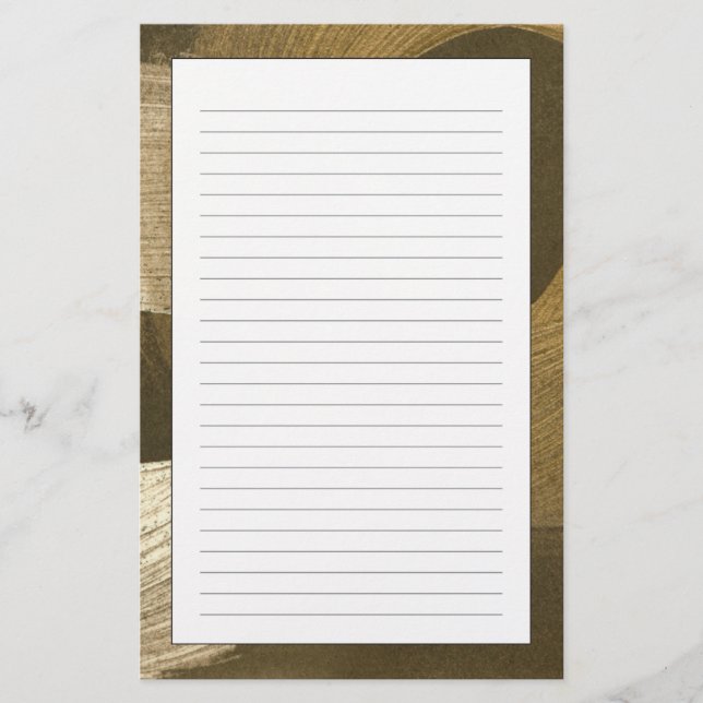 Circular Sandstorm in Tan and Dark Brown Stationery (Front)