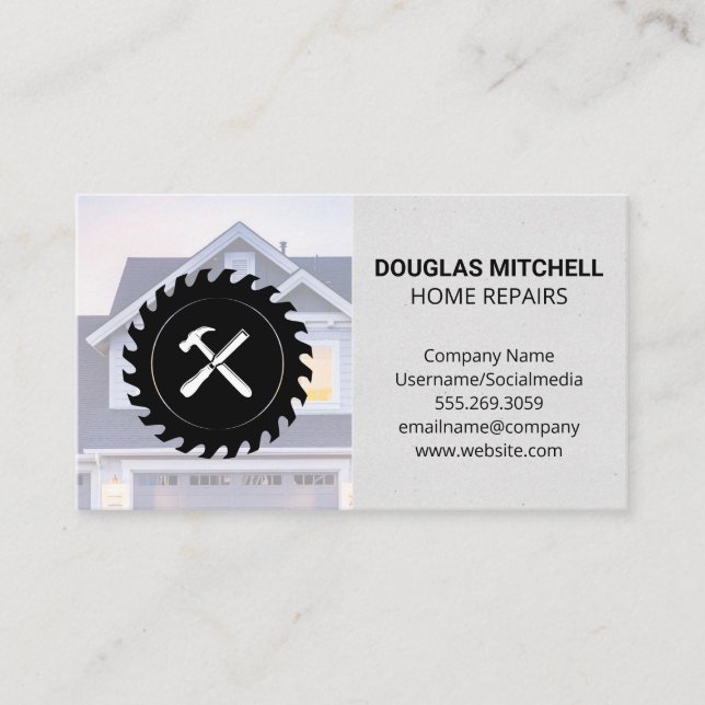 Circular Saw | Hammer Chisel | House Business Card (Front)
