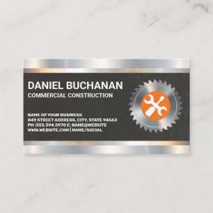 Circular Saw Wrench Screw Driver Metallic Trim Business Card