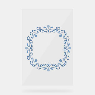 Circular scrollwork wreath frame  acrylic sign