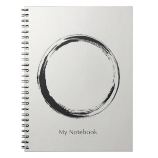 Circular Serenity: Brushstroke on Pale Ground Notebook