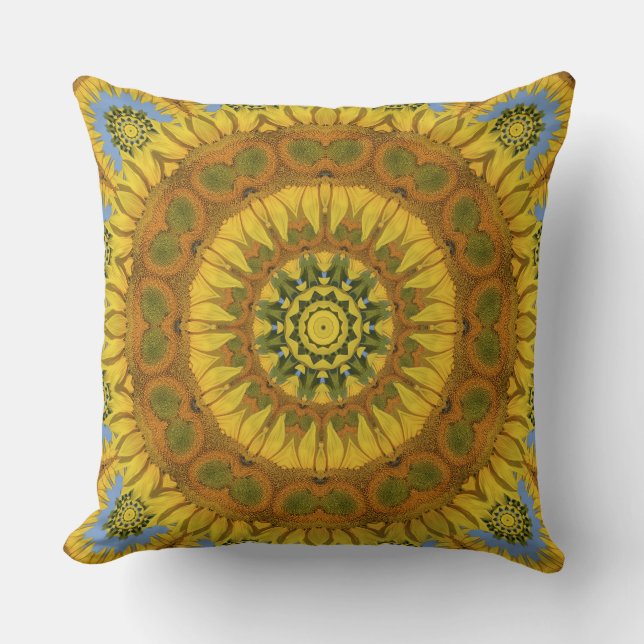 circular shape digital abstract art throw pillow (Front)