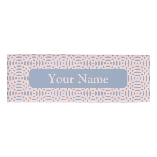circular shapes seamless pattern name tag (Front)