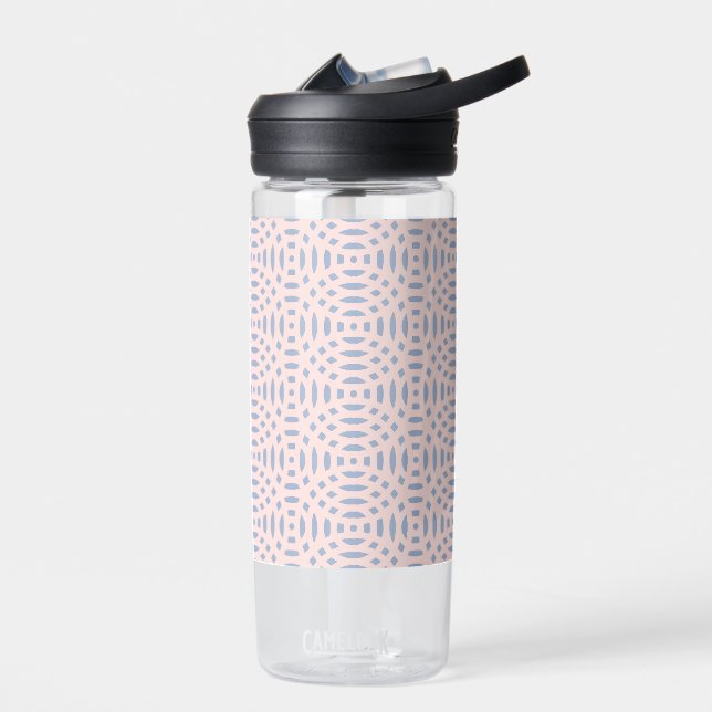 circular shapes seamless pattern water bottle (Left)