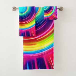 Circular Spectrum: A Vibrant Exploration of Colour Bath Towel Set