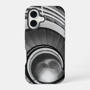 Circular Stairway BW iPhone 16 Case