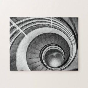 Circular Stairway BW Jigsaw Puzzle