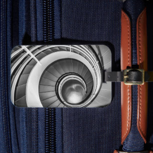Circular Stairway BW Luggage Tag