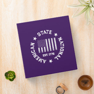 Circular Stamp American State National Est 1776 3 Binder