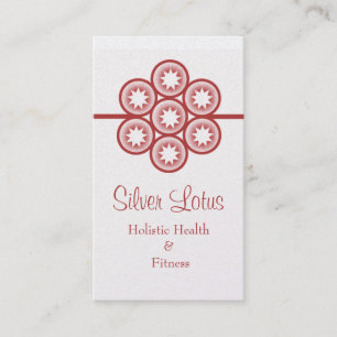 Circular Starburst Business Card, Crimson Card
