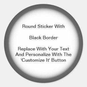 Circular Stickers Black Grey Border In Sheets