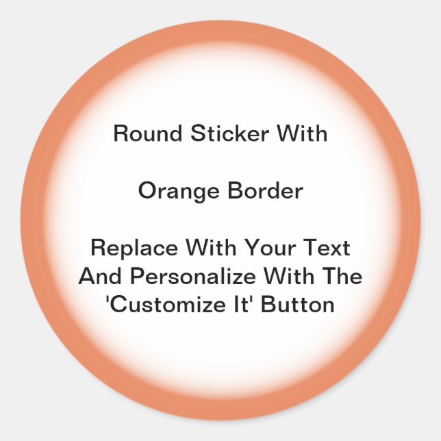 Circular Stickers With An Orange Border In Sheets (Front)