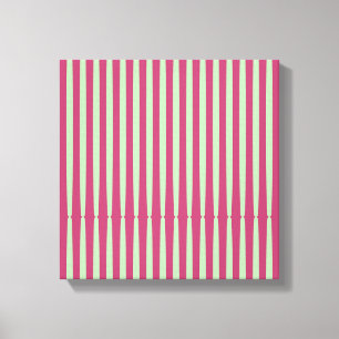 Circular stripes in lime and red. canvas print