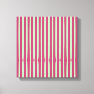 Circular stripes in lime and red. canvas print