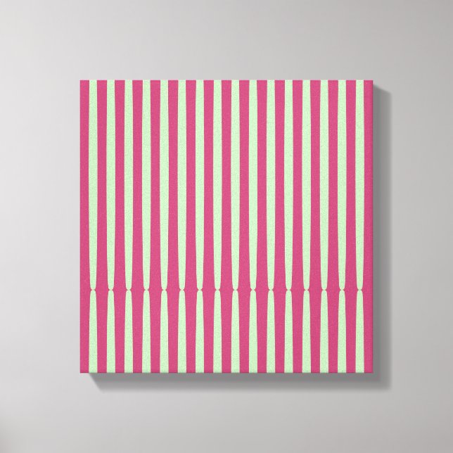 Circular stripes in lime and red. canvas print (Front)