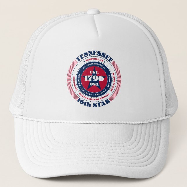Circular Tennessee State Patriotic Trucker Hat (Front)