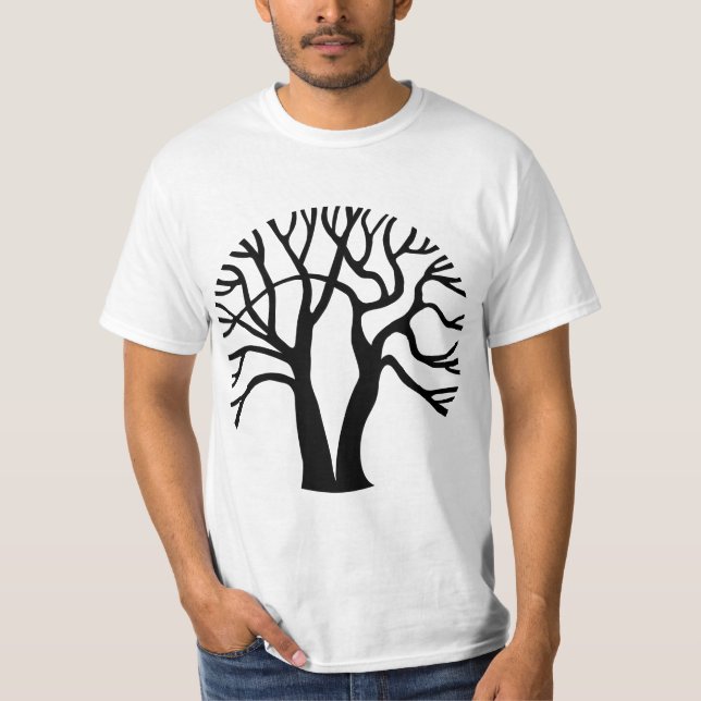Circular Tree - Black T-Shirt (Front)