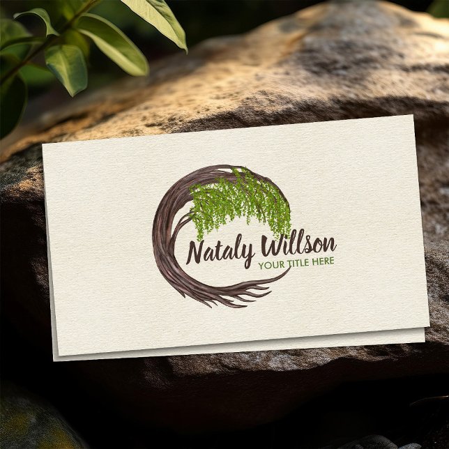 Circular tree of life drawing business card (Creator Uploaded)