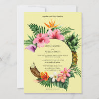 Circular Tropical Hawaiian Floral Wedding- Yellow