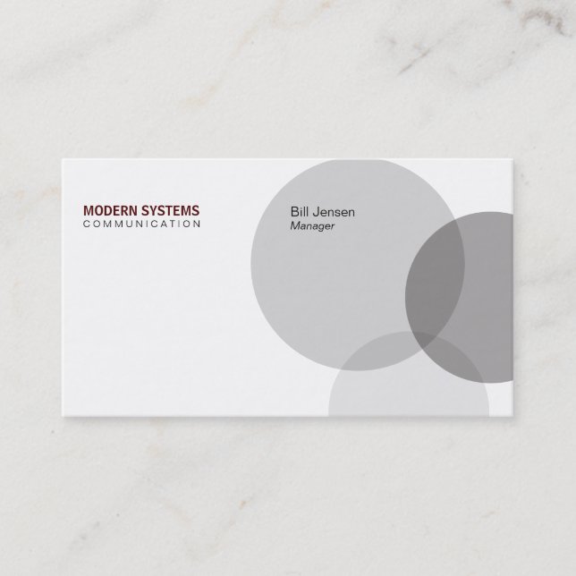 Circular Venn (Deep Red) Business Card (Front)