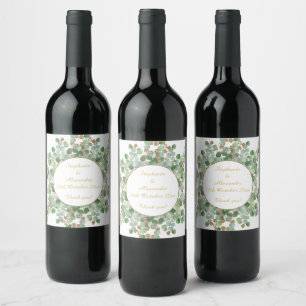 Circular White Sage Eucalyptus Botanical Wine Label