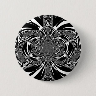 Circular Zebra Kaleidoscope Art Print 2 Inch Round Button