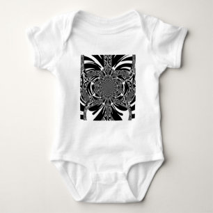 Circular Zebra Kaleidoscope Art Print Baby Bodysuit