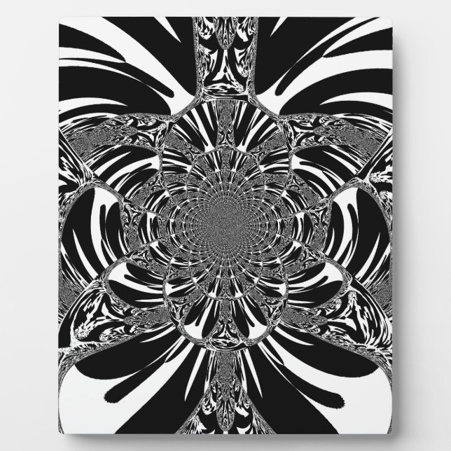 Circular Zebra Kaleidoscope Art Print Plaque (Front)