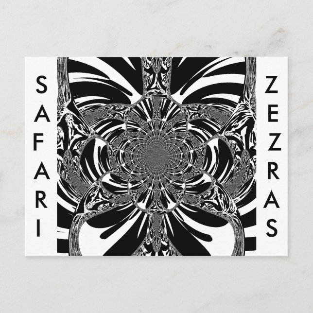 Circular Zebra Kaleidoscope Art Print Postcard (Front)