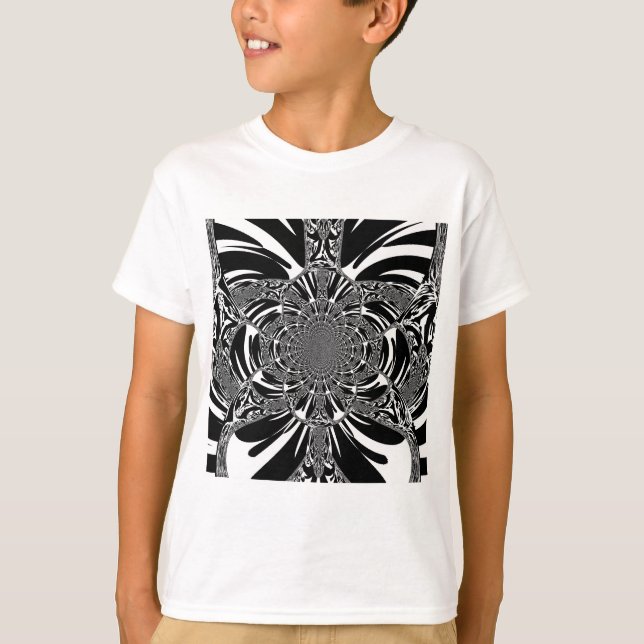 Circular Zebra Kaleidoscope Art Print T-Shirt (Front)
