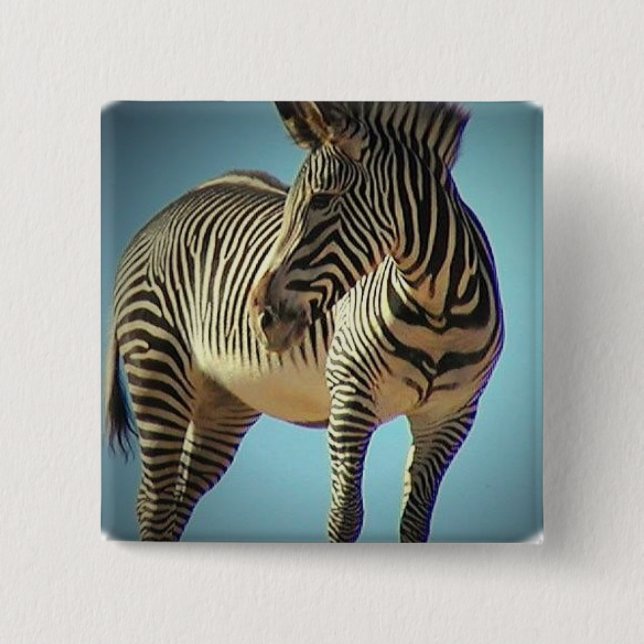 Circular Zebra Square Pin (Front)