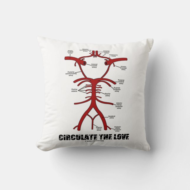 Circulate The Love (Circle Of Willis) Throw Pillow (Front)