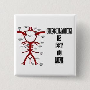 Circulation Is Key To Life (Circle Of Willis) 2 Inch Square Button