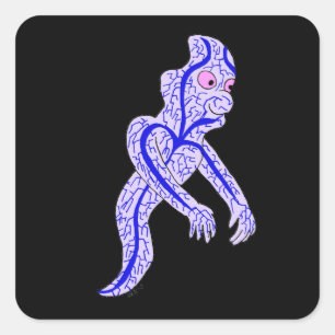 Circulatory ghost square sticker