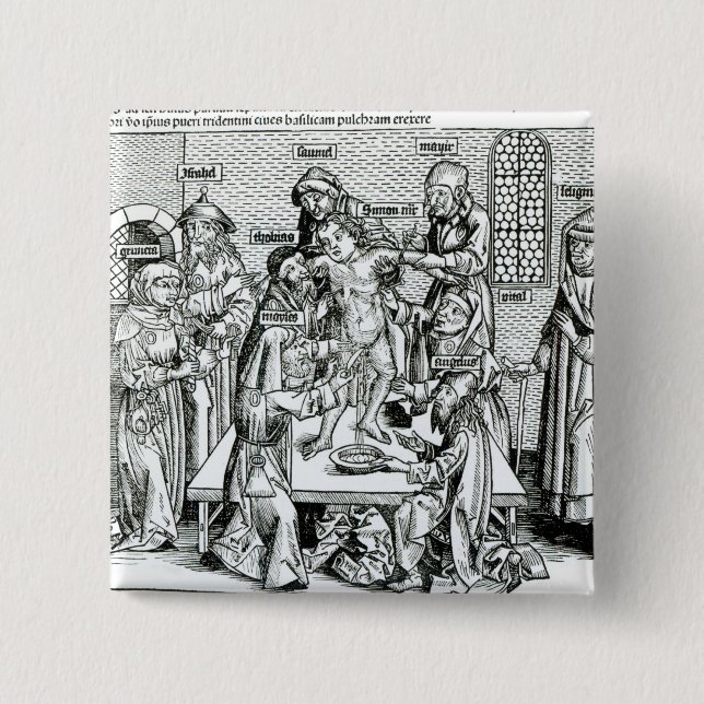 Circumcision, from 'Liber Chronicarum' 2 Inch Square Button (Front)