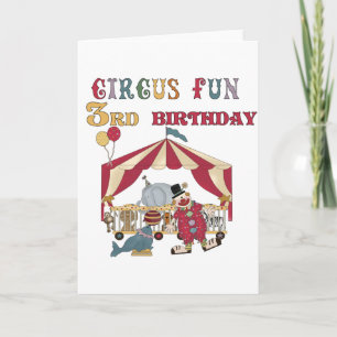 Circus 3rd Birthday Tshirts and Gifts Card