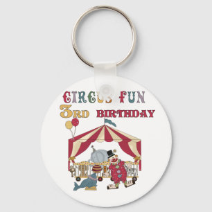 Circus 3rd Birthday Tshirts and Gifts Keychain