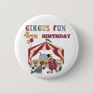 Circus 4th Birthday Tshirts and Gifts 2 Inch Round Button