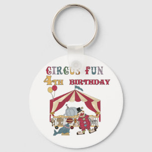 Circus 4th Birthday Tshirts and Gifts Keychain
