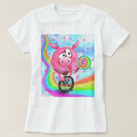 Circus Acrobat Piggy Cyclist avec T-shirt Lollipop