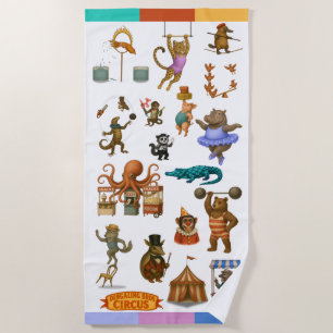 Circus acts beach towel