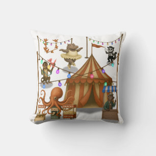 Circus acts throw pillow
