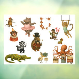 Circus acts window cling