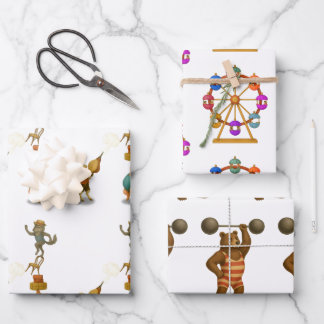 Circus acts wrapping paper sheet