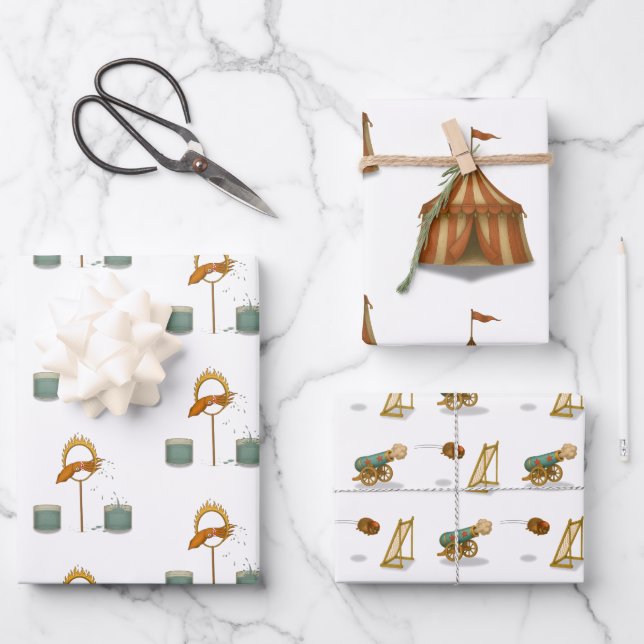 Circus acts wrapping paper sheet (Front)