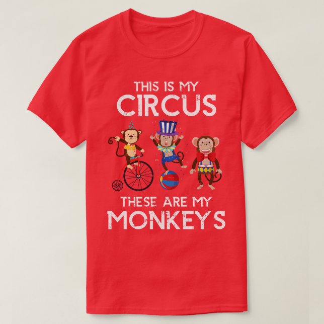 Circus Animal Jungle Monkey T-Shirt (Design Front)